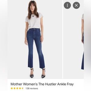 Mother Jeans - The Hustler Ankle Fray - Midnight Blue - Used Good